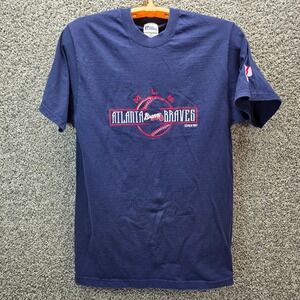 Vintage 1997 Atlanta Braves Pro Player Blue Embroidered MLB Shirt Mens M USA